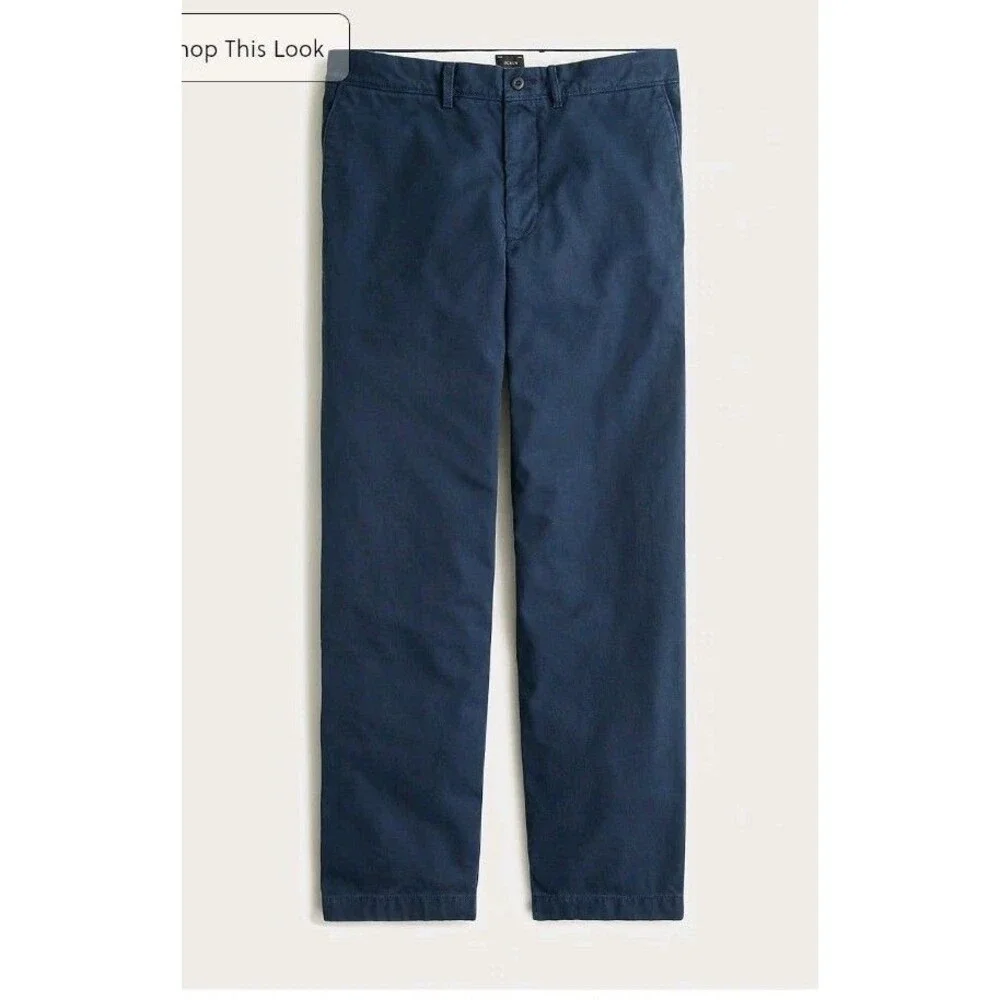 J.Crew Size 34x32 Classic Chino Pant 100% Cotton Storm Navy Blue BE611 $98 NWT
